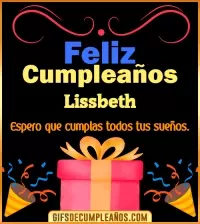 Mensaje de cumpleaños Lissbeth